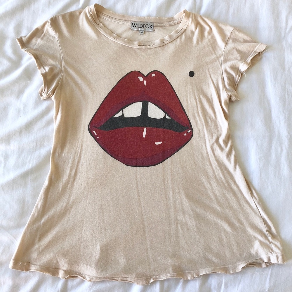 Wildfox Couture Lips Teeth Marilyn Halloween Shirt